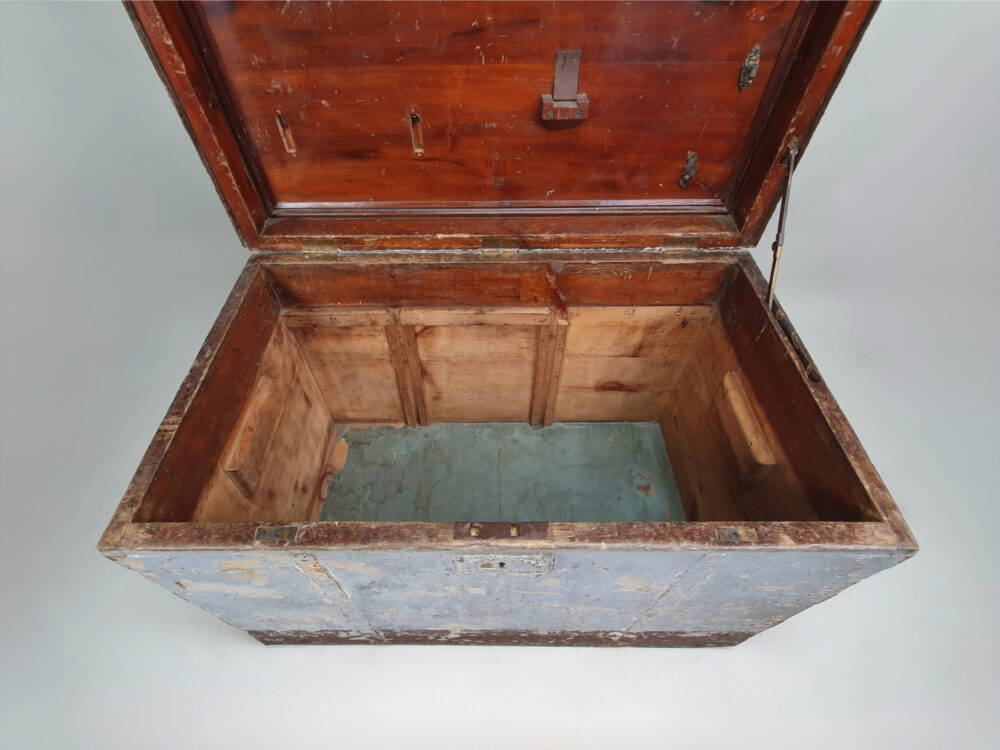 19th century antique J Grieve & Sons naval trunk