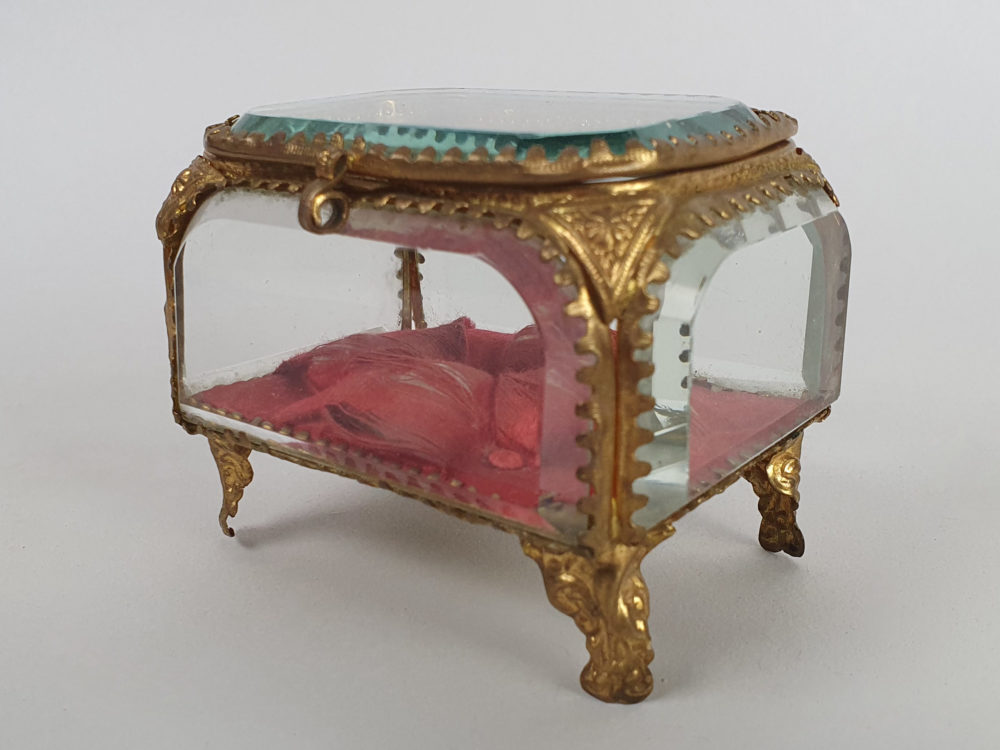 19th century antique ormolu and glass Casket or Jewellery Box