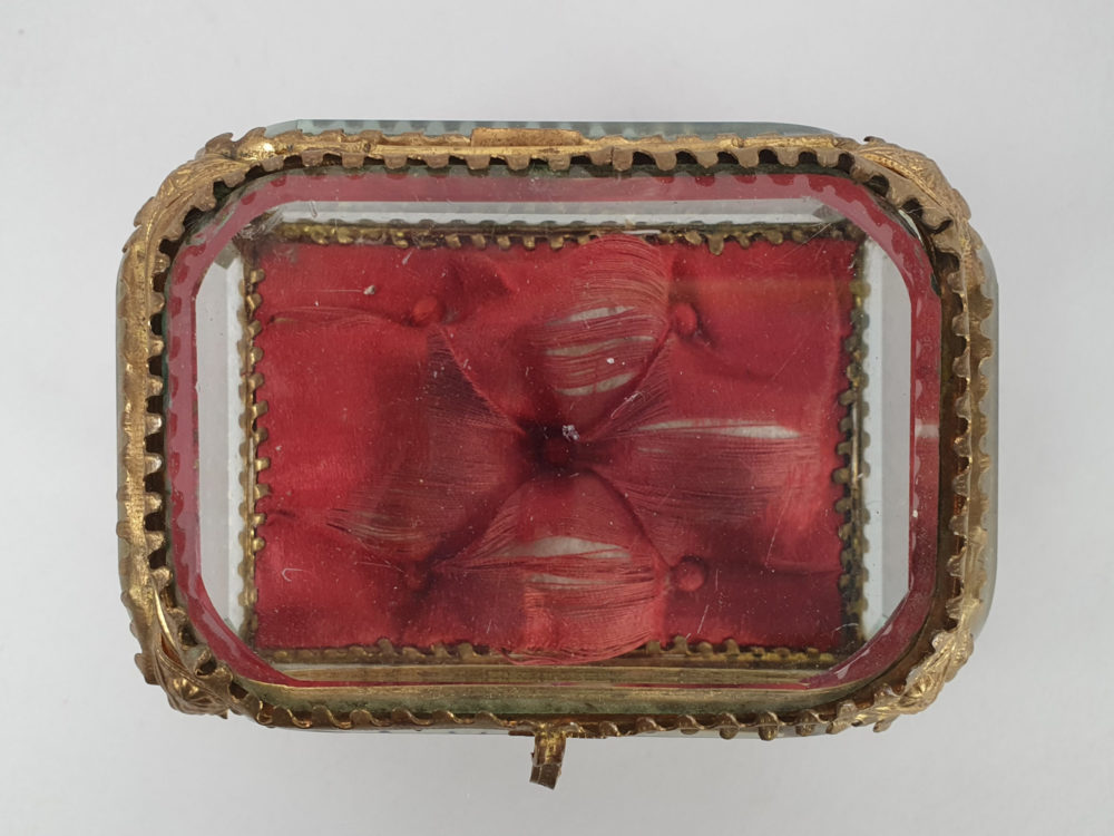 19th century antique ormolu and glass Casket or Jewellery Box
