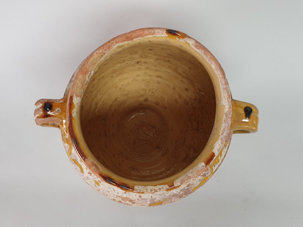 19th century antique rustic pottery Confit pot