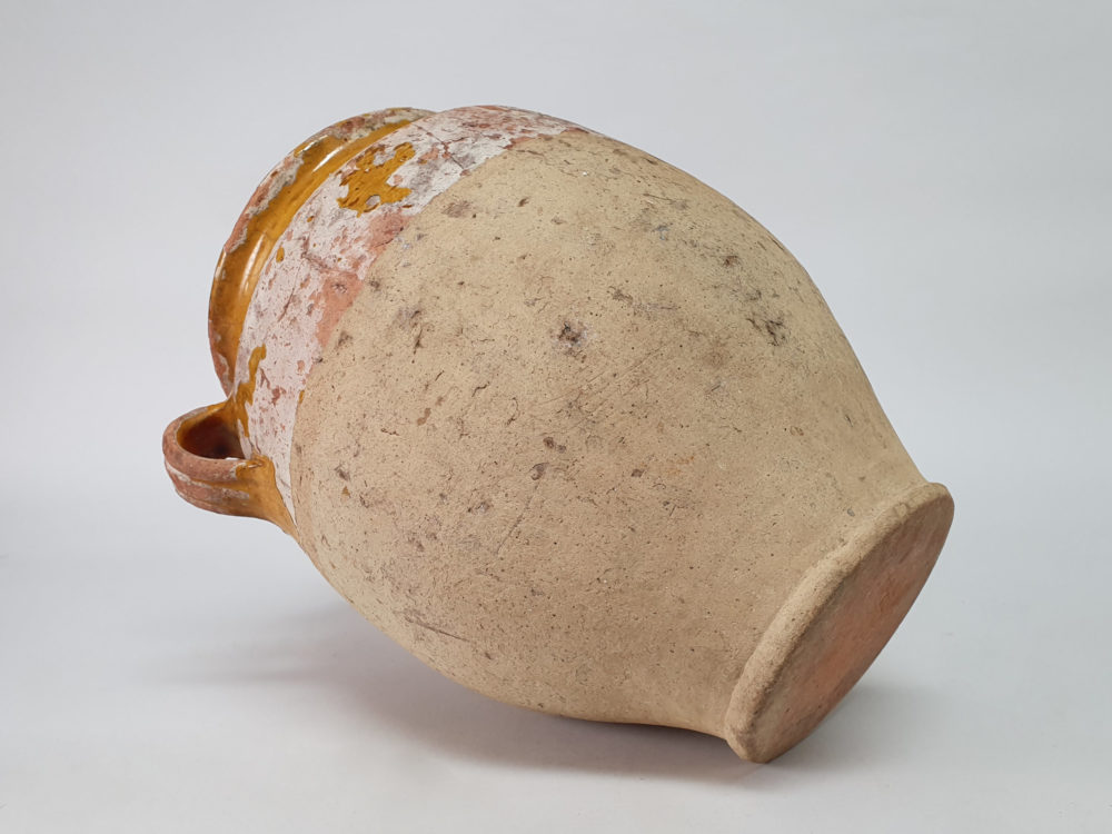 19th century antique rustic pottery Confit pot