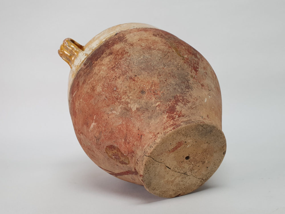 19th century antique rustic pottery Confit pot