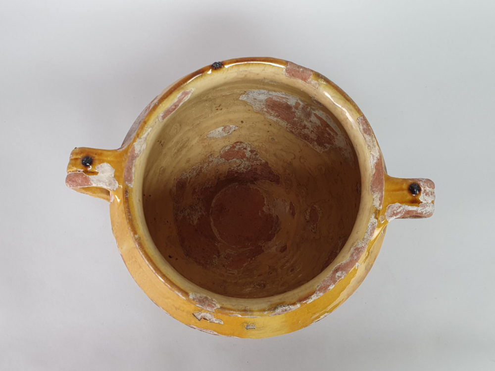 19th century antique rustic pottery Confit pot