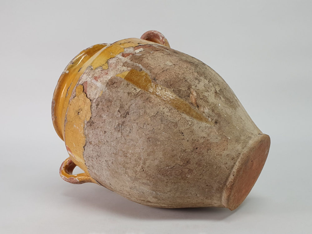 19th century antique rustic pottery Confit pot