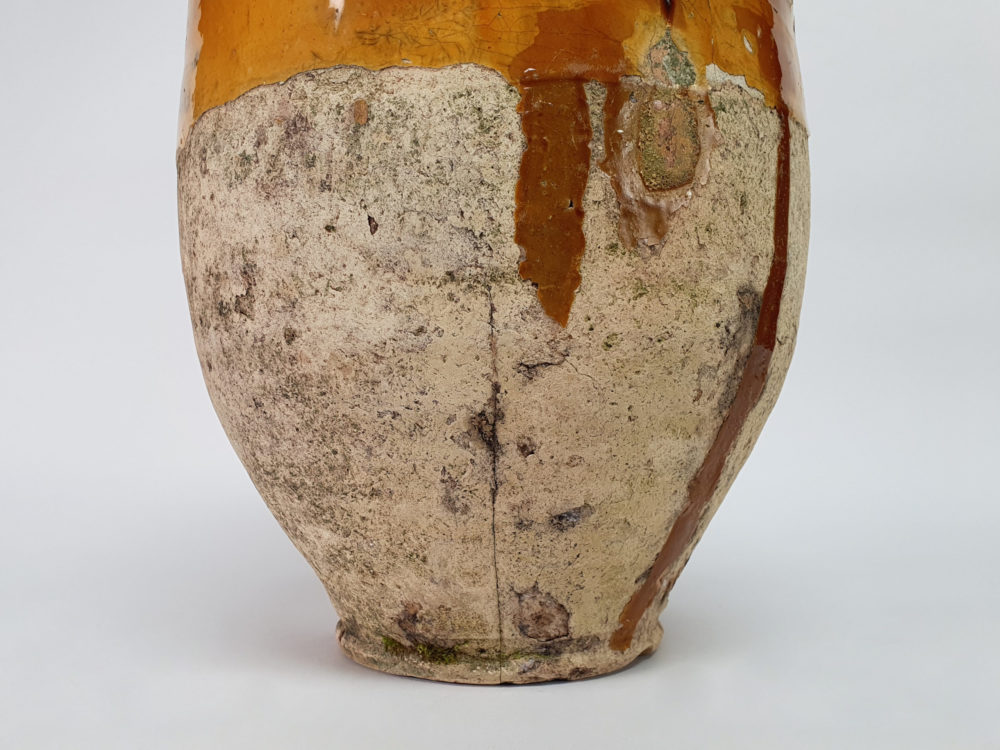 19th century antique rustic pottery Confit pot