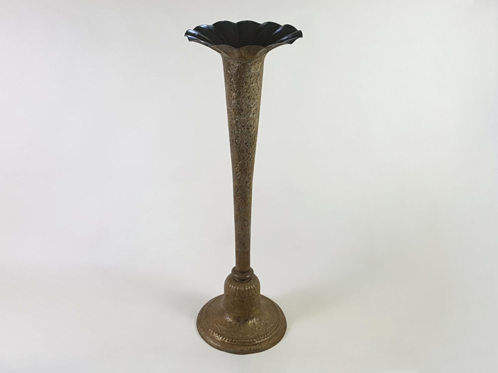 19th century brass fluted Church flower Vase