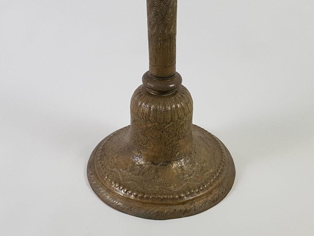 19th century brass fluted Church flower Vase