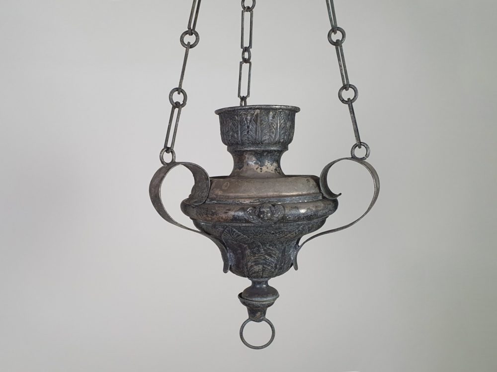 19th century church altar Thurible for incense burning with original chain