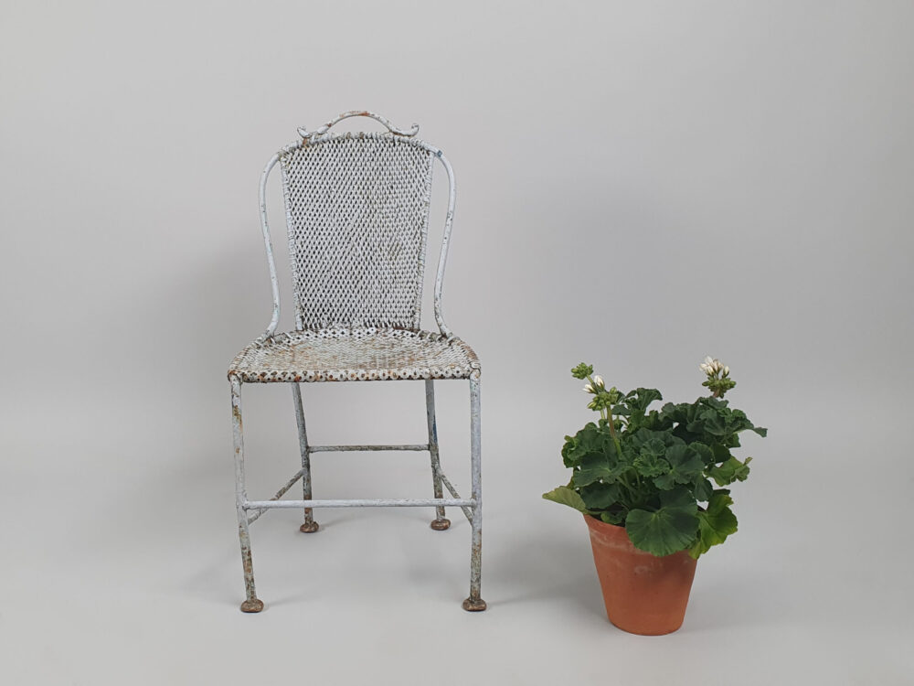19th century French antique wrought iron child's Chair in original paint