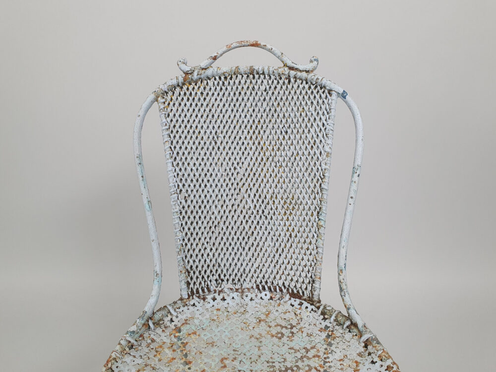 19th century French antique wrought iron child's Chair in original paint