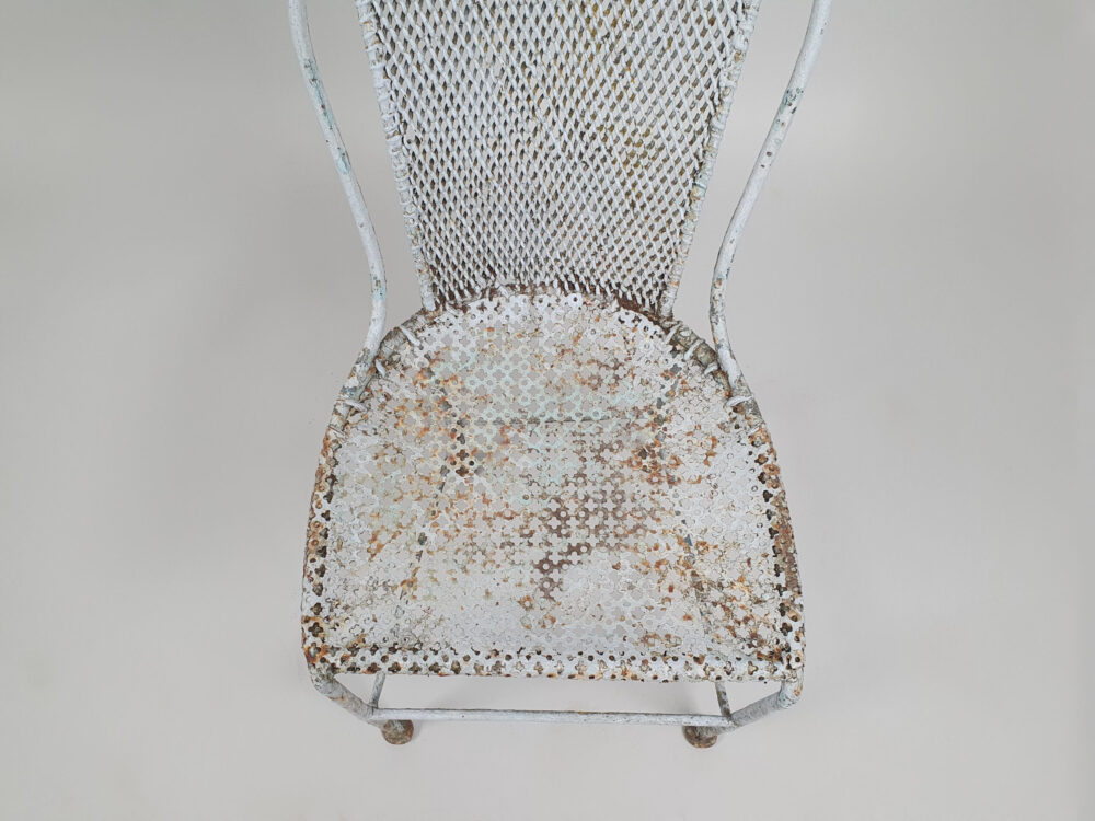 19th century French antique wrought iron child's Chair in original paint