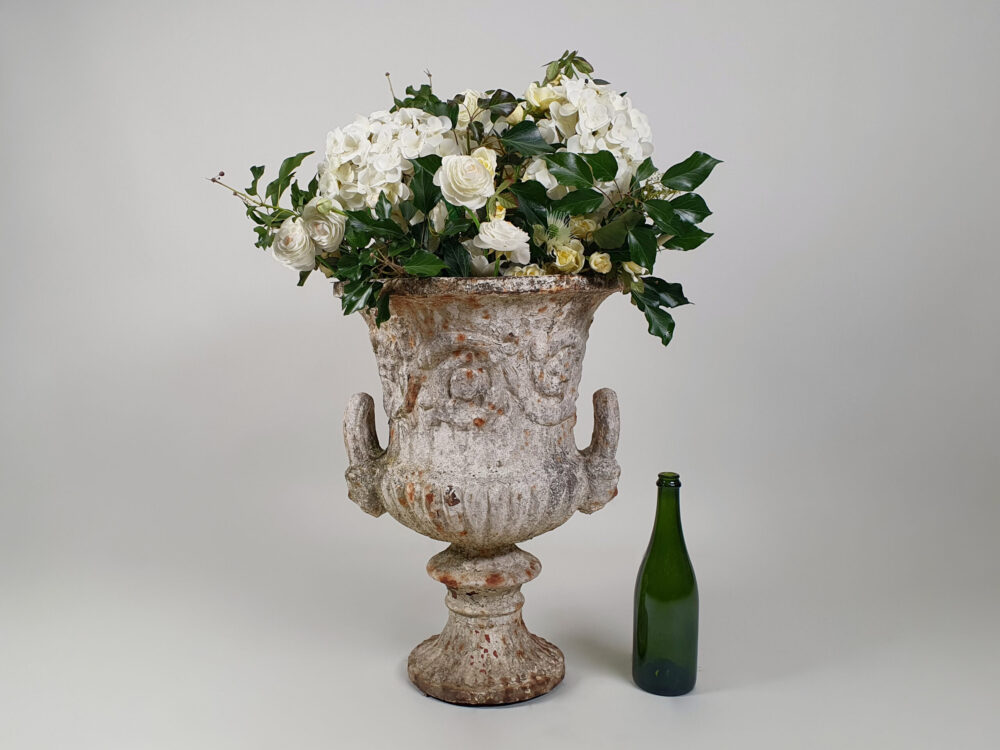 19th century garden antique Andrew Handyside Campana Cast Iron weathered Urn