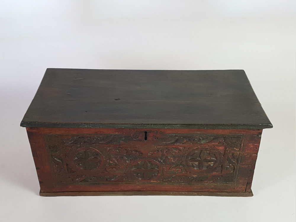 19th century Oriental carved wooden Chest