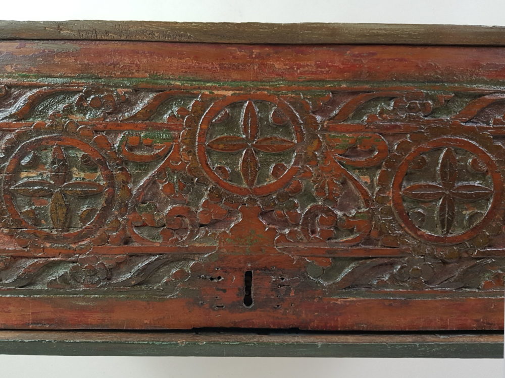 19th century Oriental carved wooden Chest