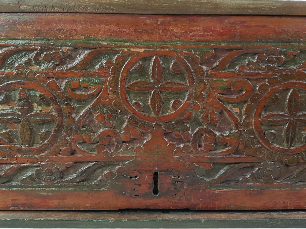 19th century Oriental carved wooden Chest