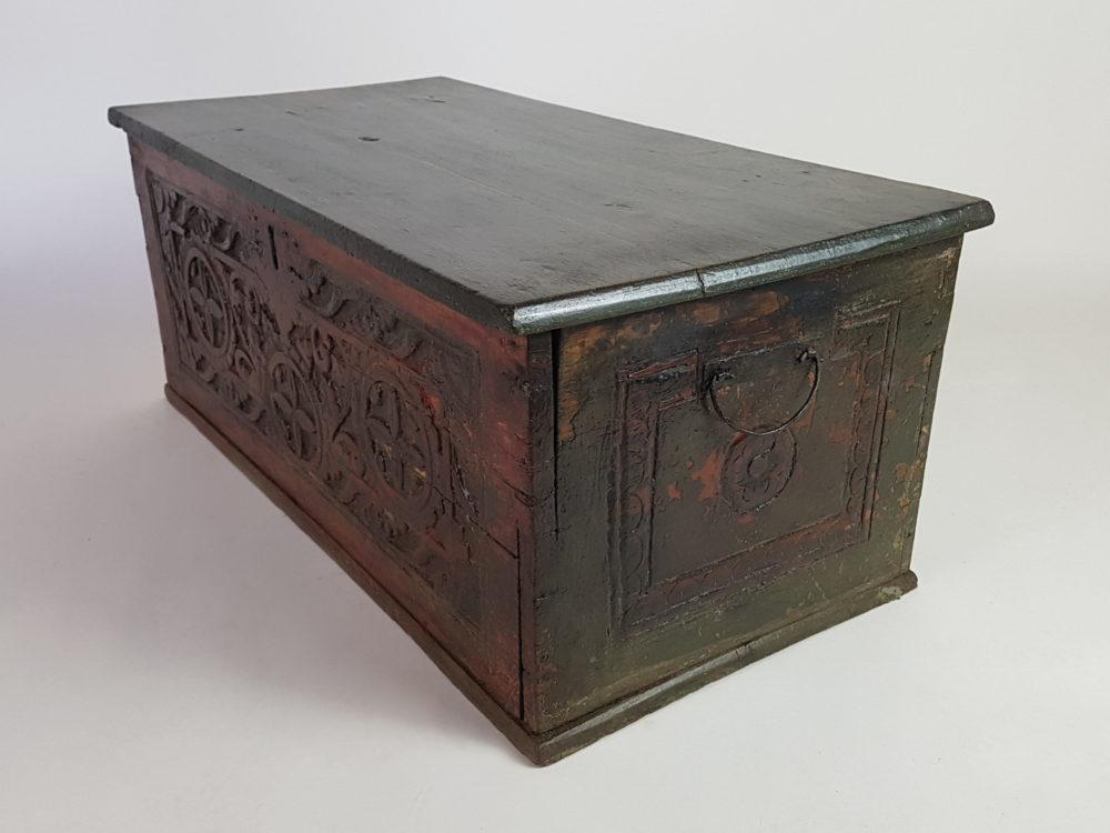 19th century Oriental carved wooden Chest