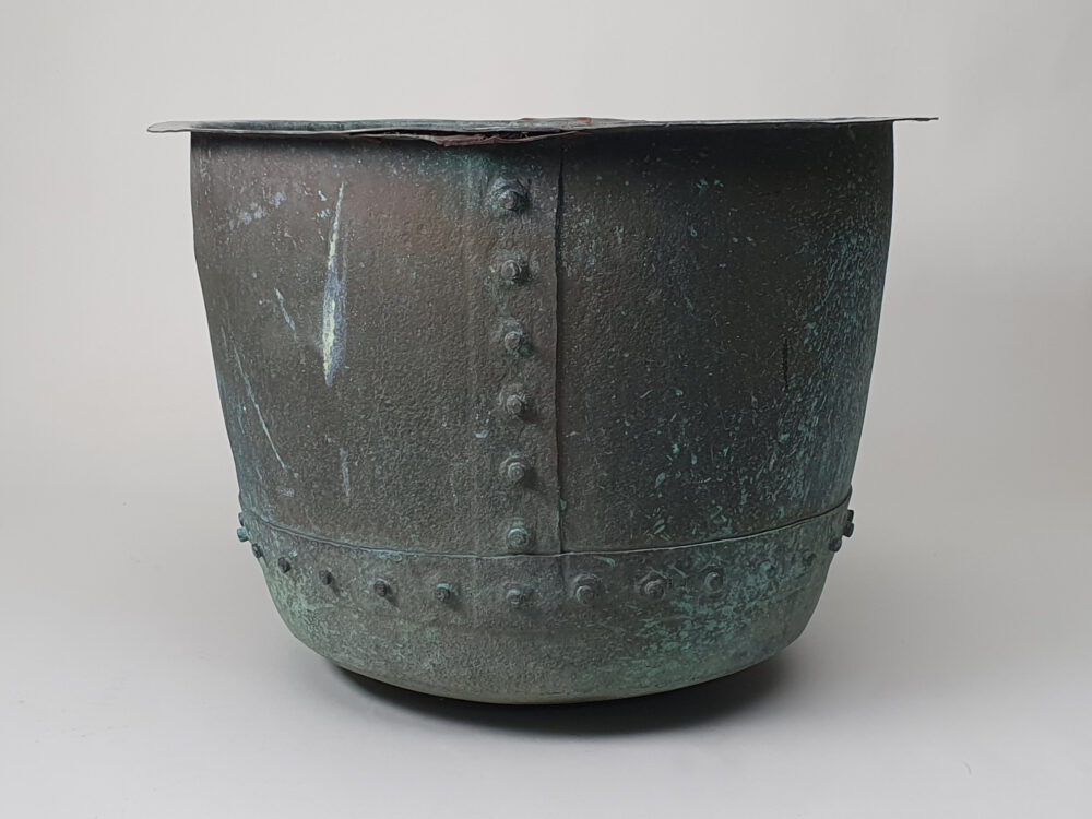 19th century riveted antique copper Planter