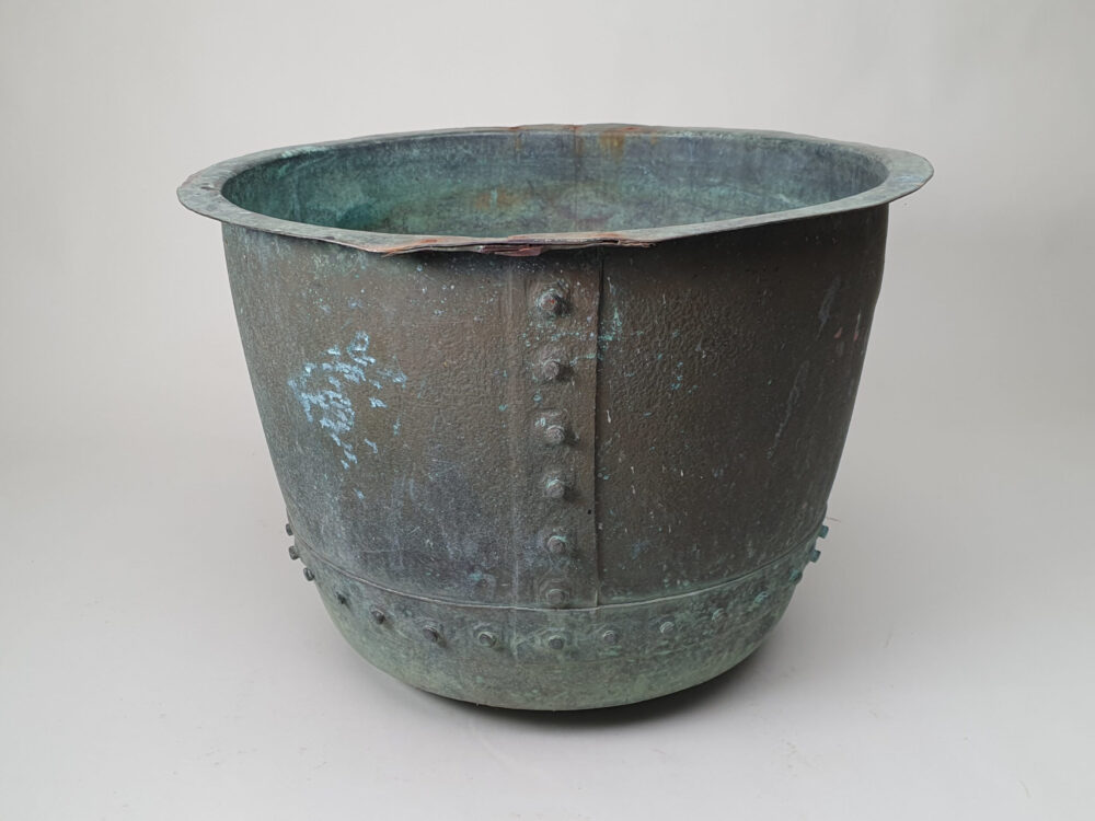 19th century riveted antique copper Planter