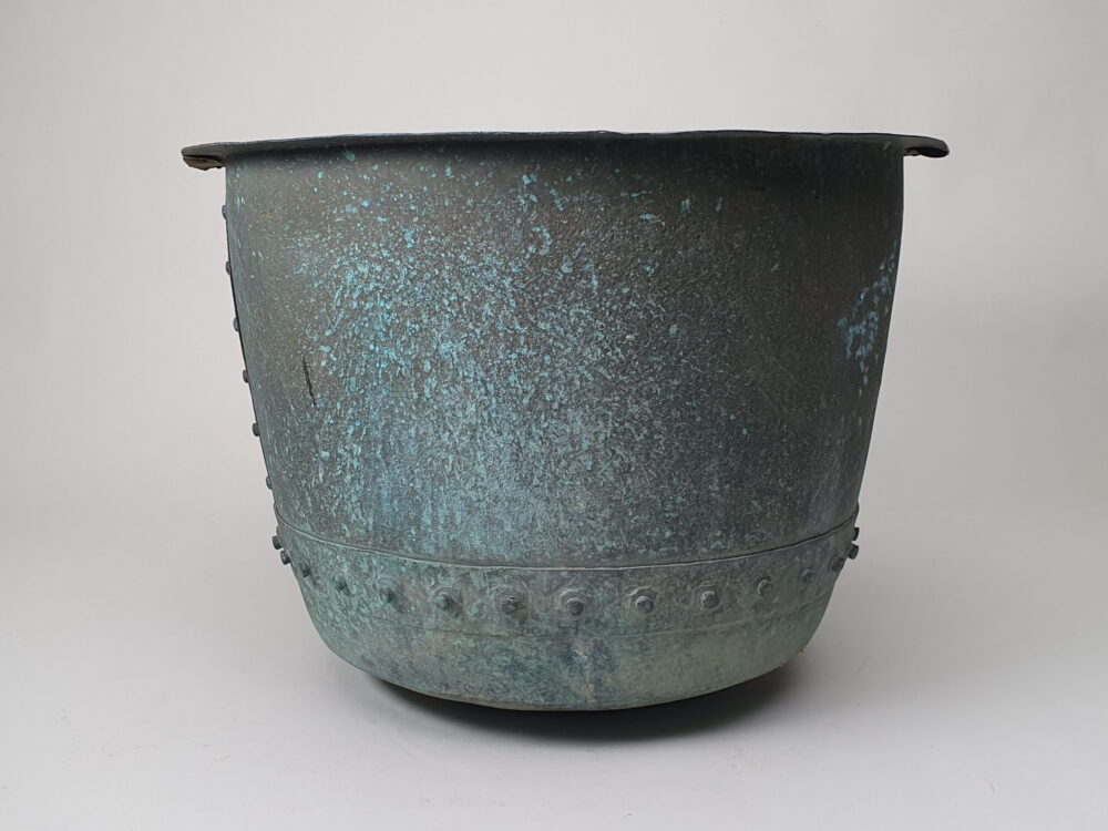 19th century riveted antique copper Planter
