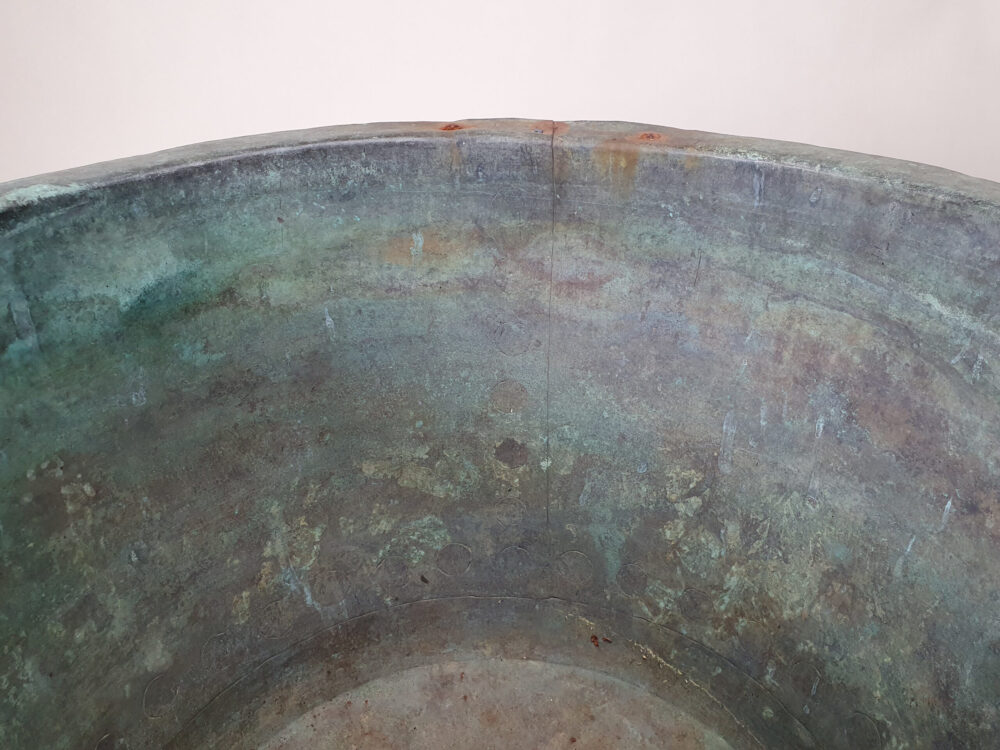 19th century riveted antique copper Planter