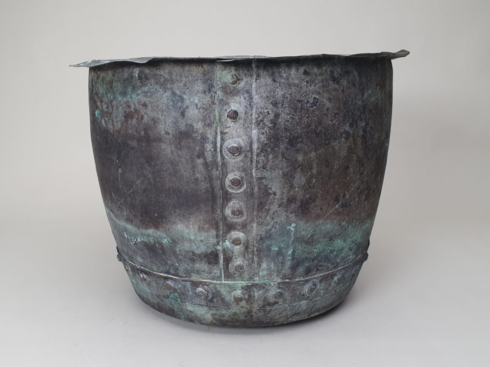 19th century riveted garden antique copper Planter