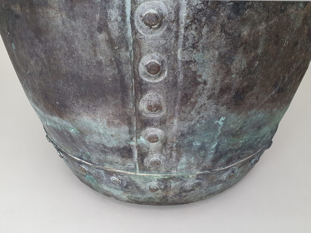19th century riveted garden antique copper Planter