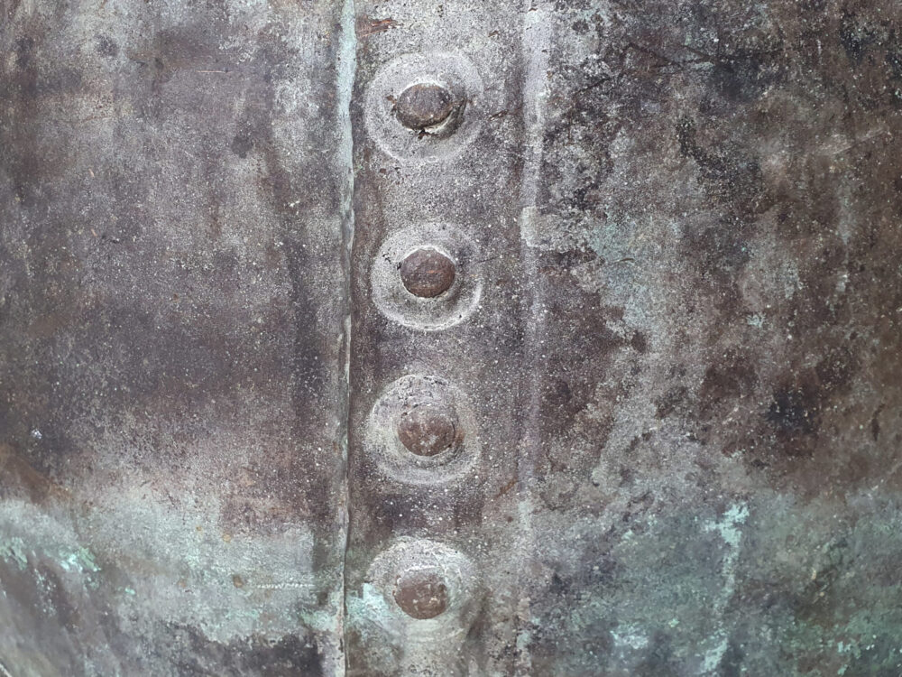 19th century riveted garden antique copper Planter