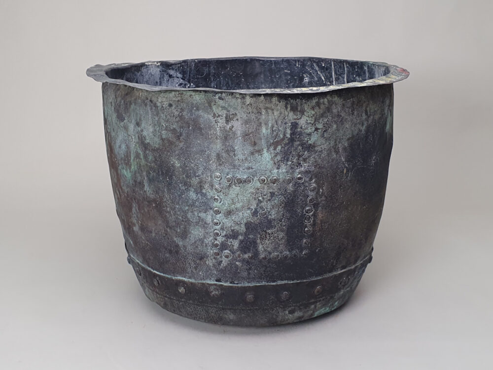 19th century riveted garden antique copper Planter