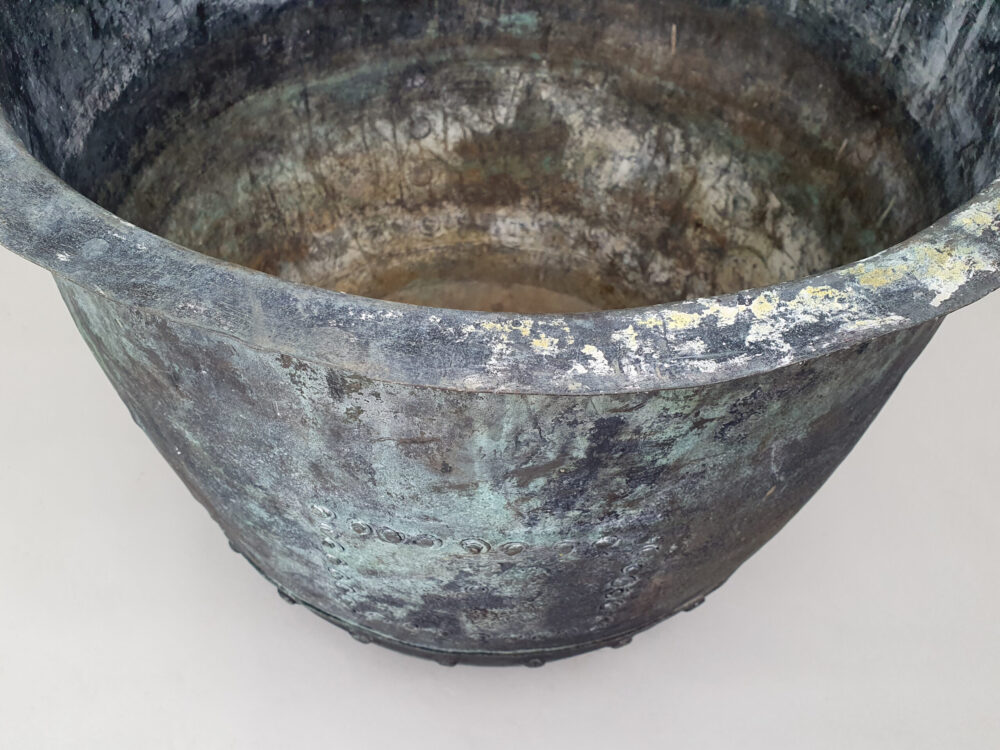 19th century riveted garden antique copper Planter