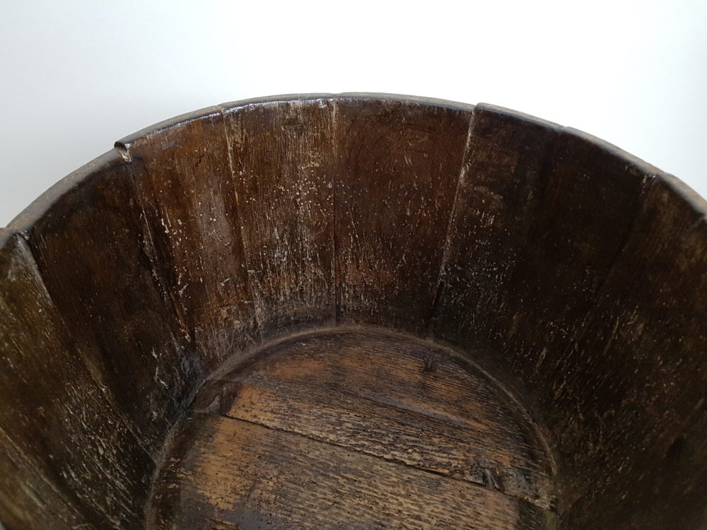 19th century rustic antique oak Piggin Bowl
