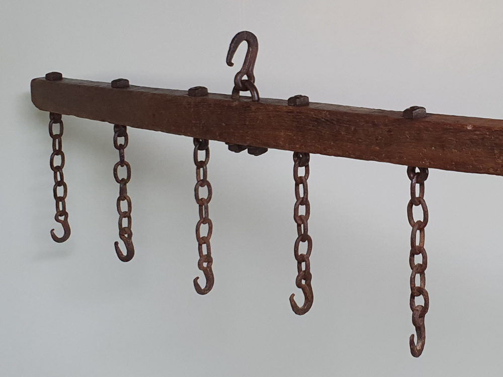 19th century rustic oak Game Hanging or Butchers Rack