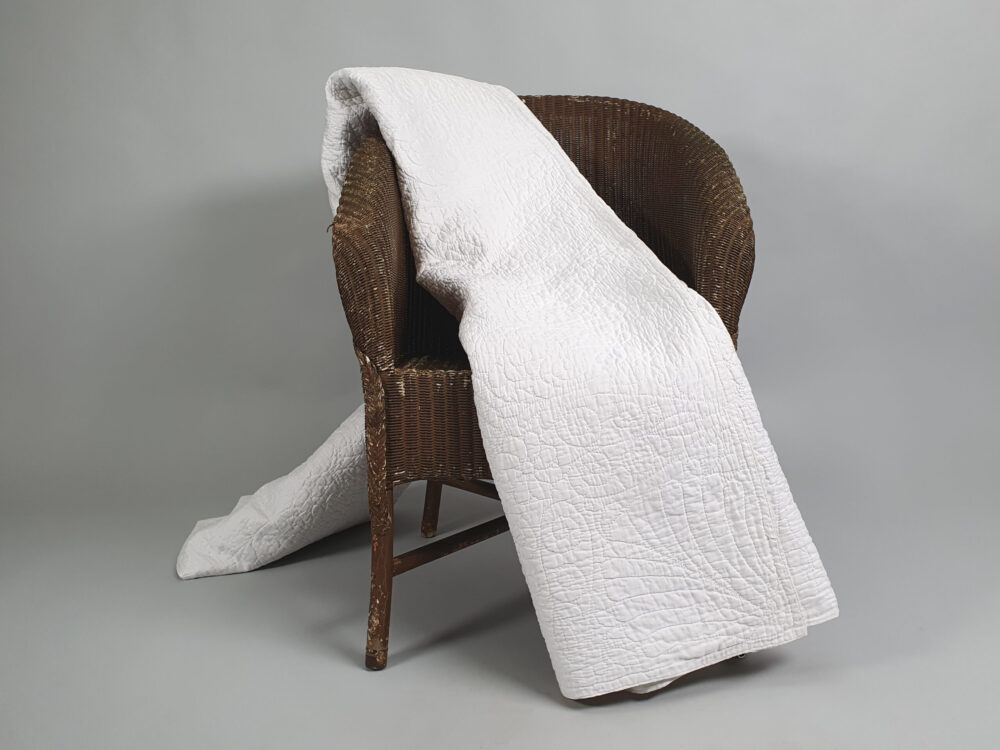 19th century white whole cloth Durham antique Quilt