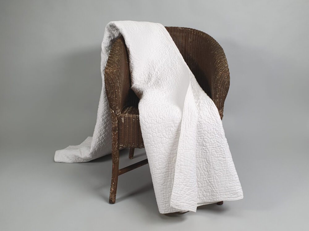 19th century white whole cloth Durham antique Quilt