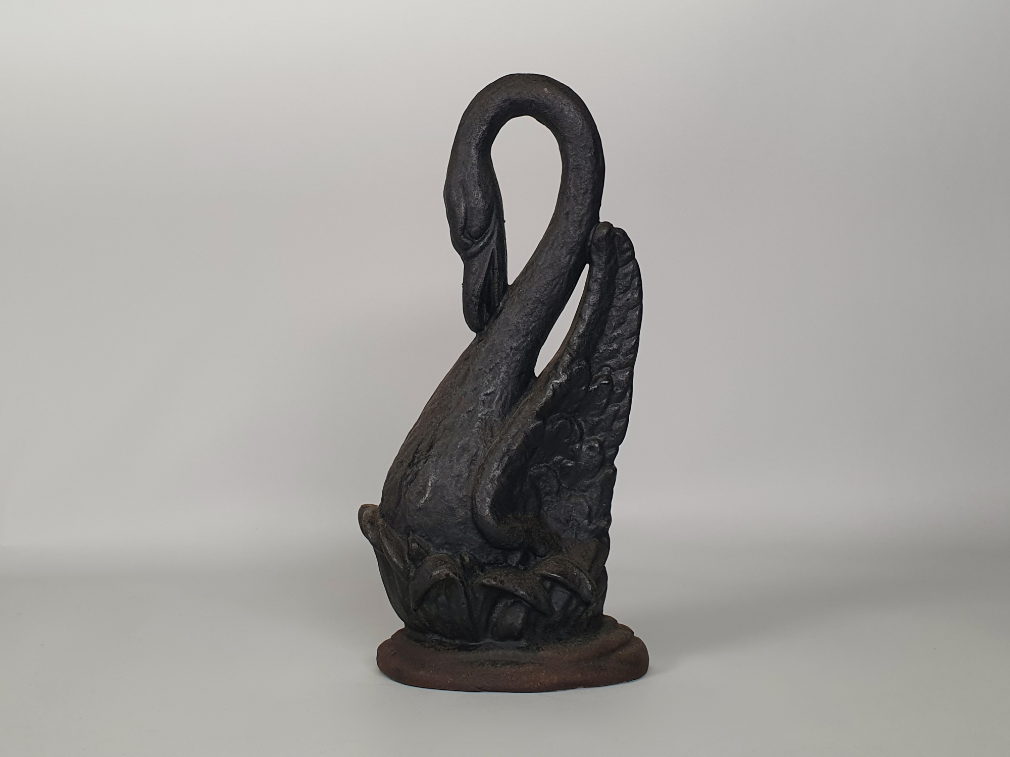 19th century antique Black Swan Door Stop or Door Porter