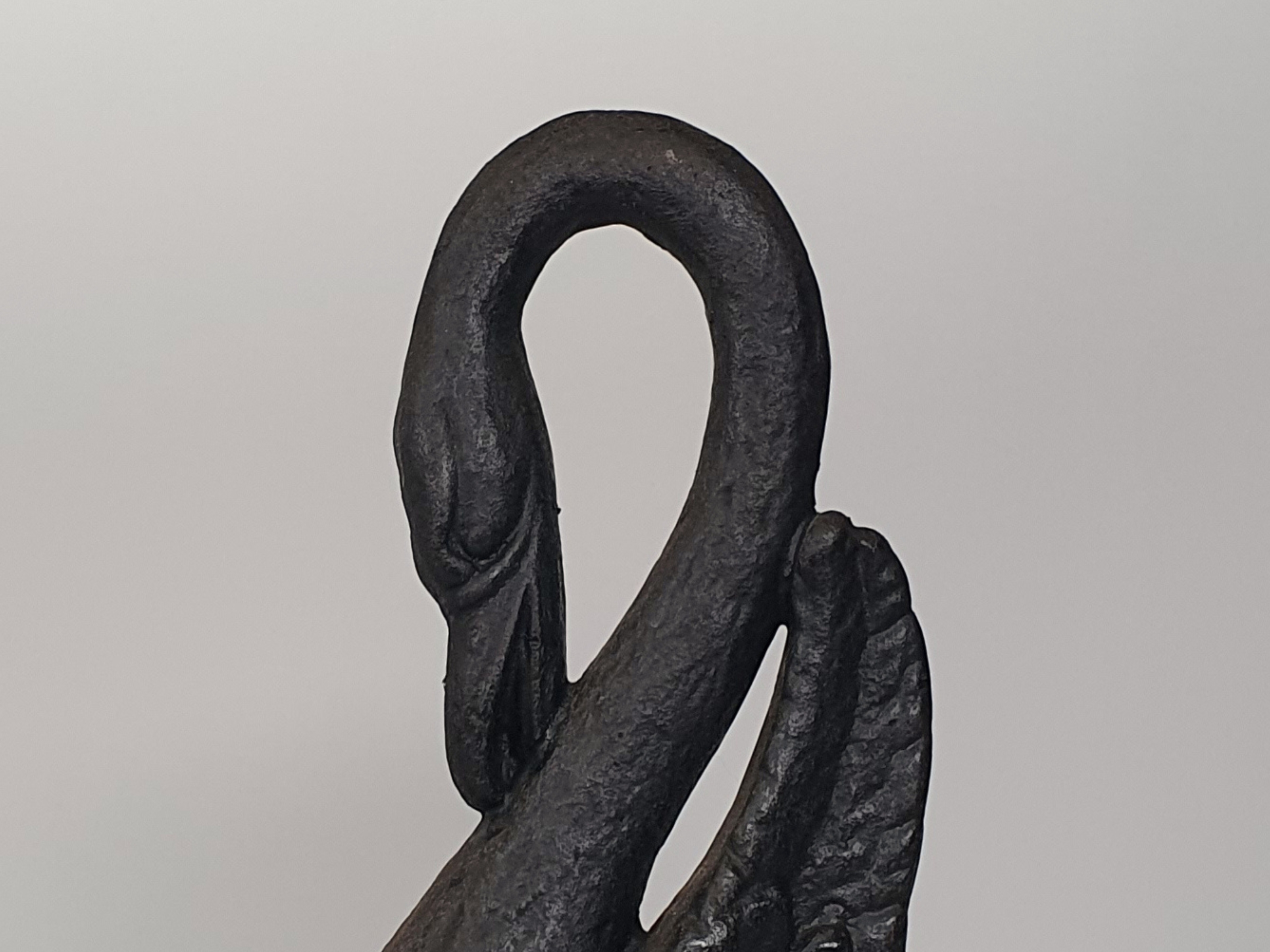 Black Swan Door Stop or Door Porter close up