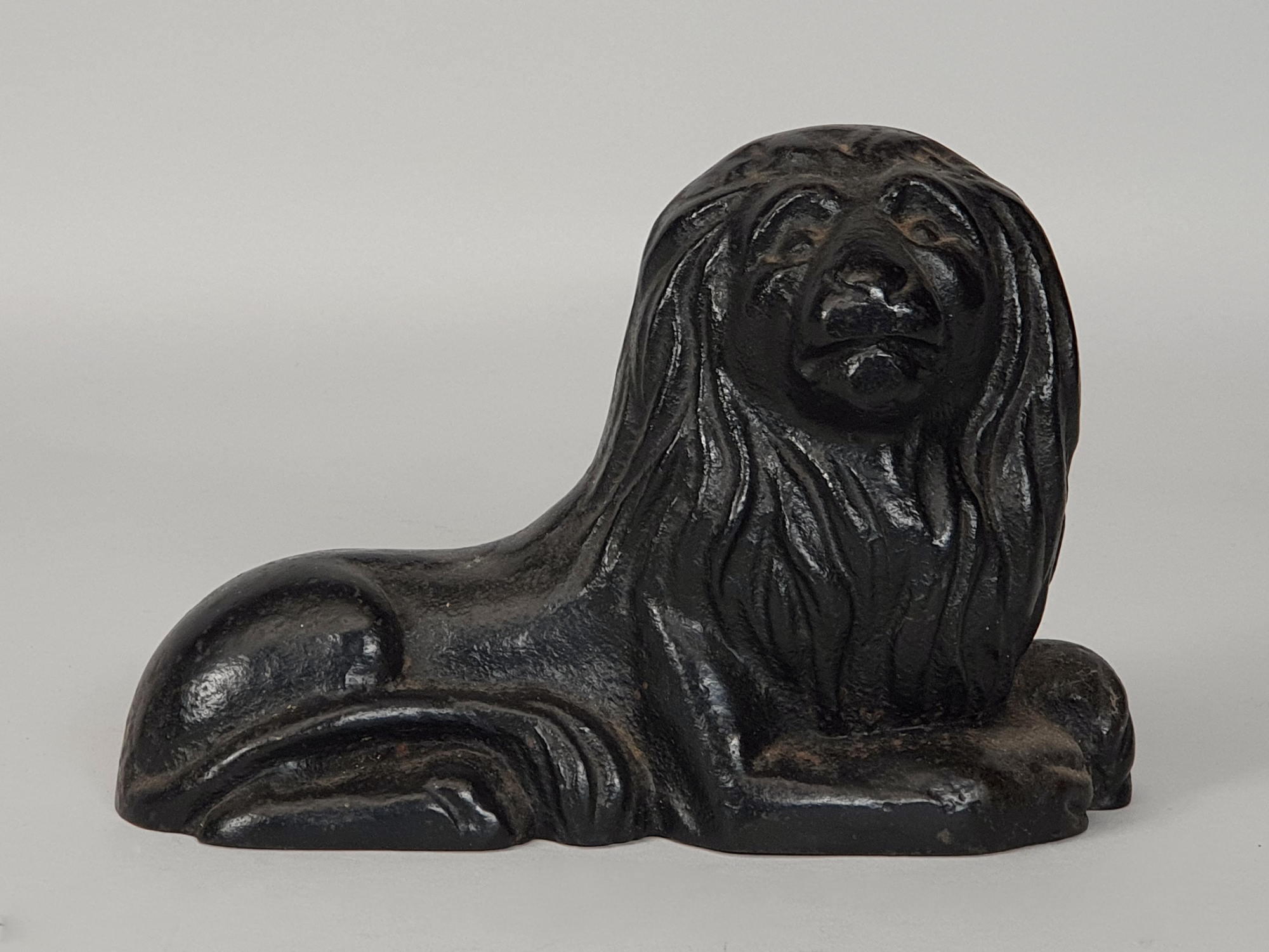19th century antique cast iron Lion Door Stop or Door Porter