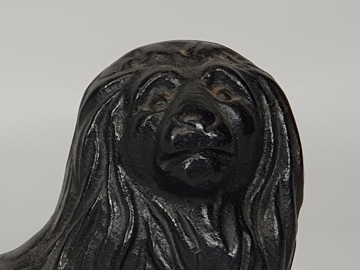 cast iron Lion Door Stop or Door Porter close up