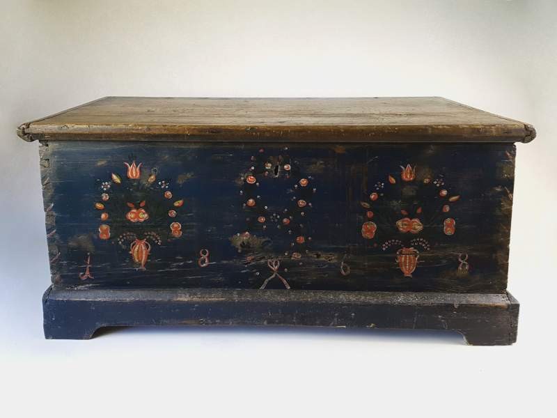 Large Swedish Marriage Chest, dated 1868, original paint