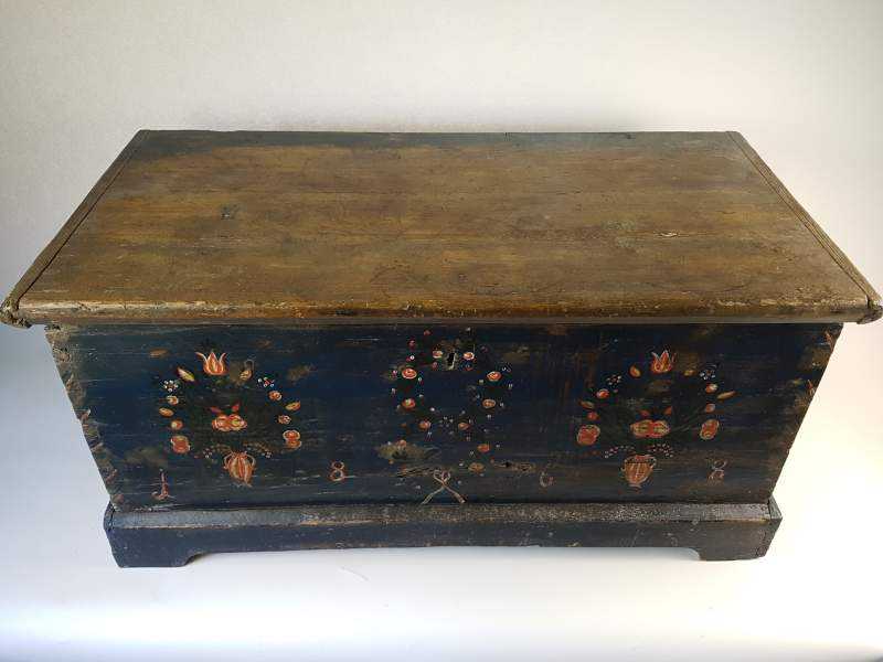 Large Swedish Marriage Chest, dated 1868, original paint