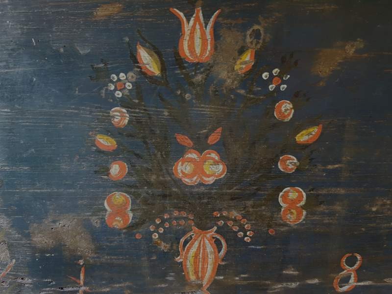 Large Swedish Marriage Chest, dated 1868, original paint