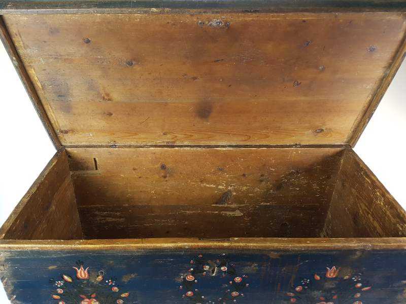 Large Swedish Marriage Chest, dated 1868, original paint