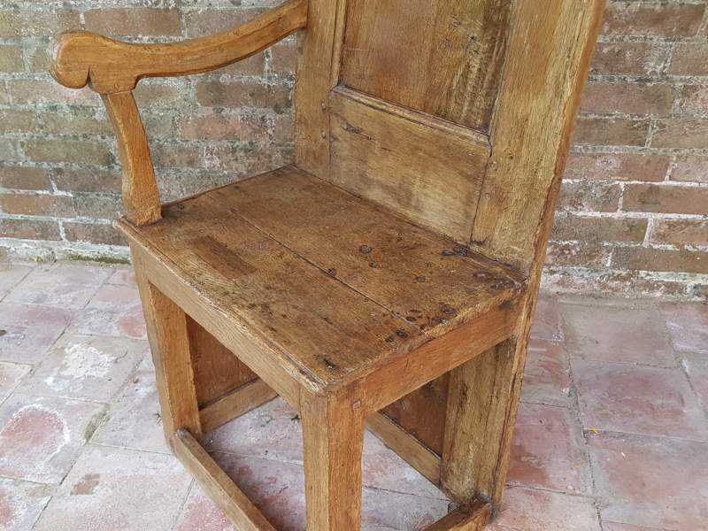 Tall one armed oak Monastery Chair