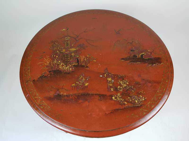 Circular Victorian chinoiserie Occasional Table