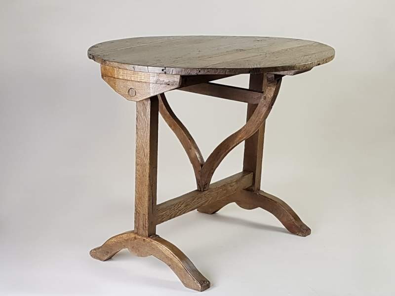Oak and Fruitwood Vendage or Wine Tasting Table