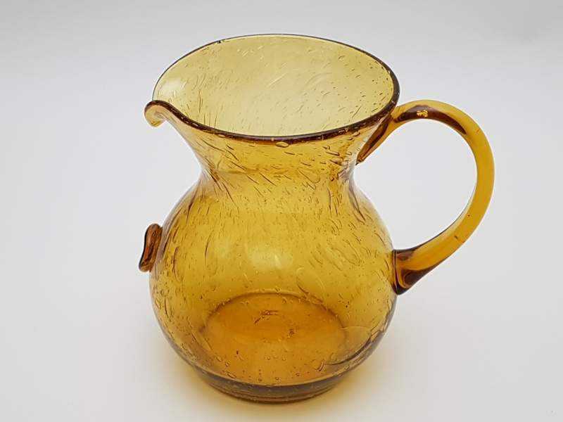 Crackle-glaze Victorian Amber Pitcher