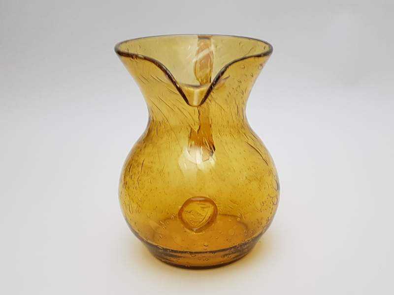 Crackle-glaze Victorian Amber Pitcher