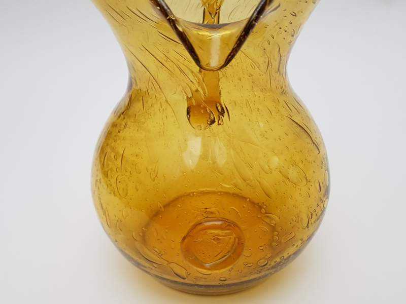 Crackle-glaze Victorian Amber Pitcher