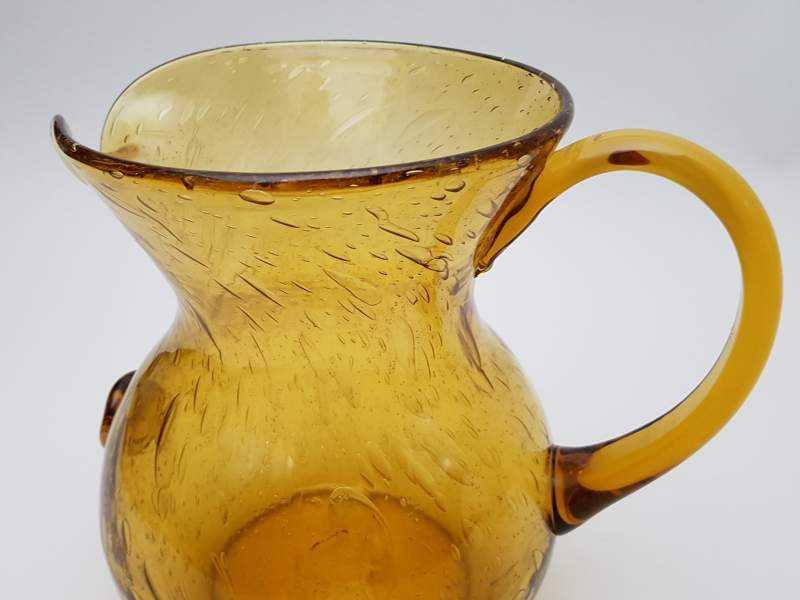 Crackle-glaze Victorian Amber Pitcher