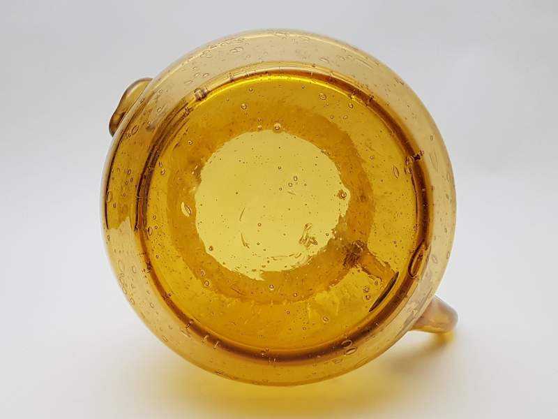 Crackle-glaze Victorian Amber Pitcher