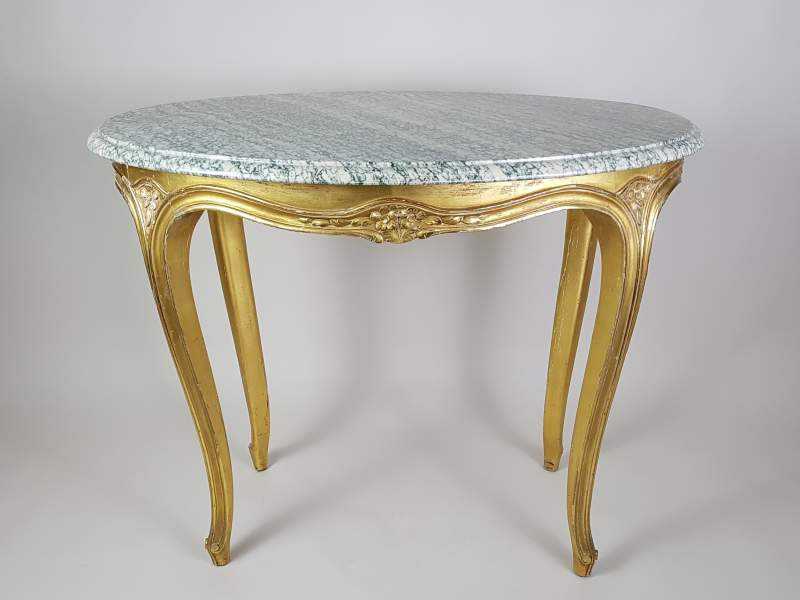 French green marble topped Console Table with gilt base
